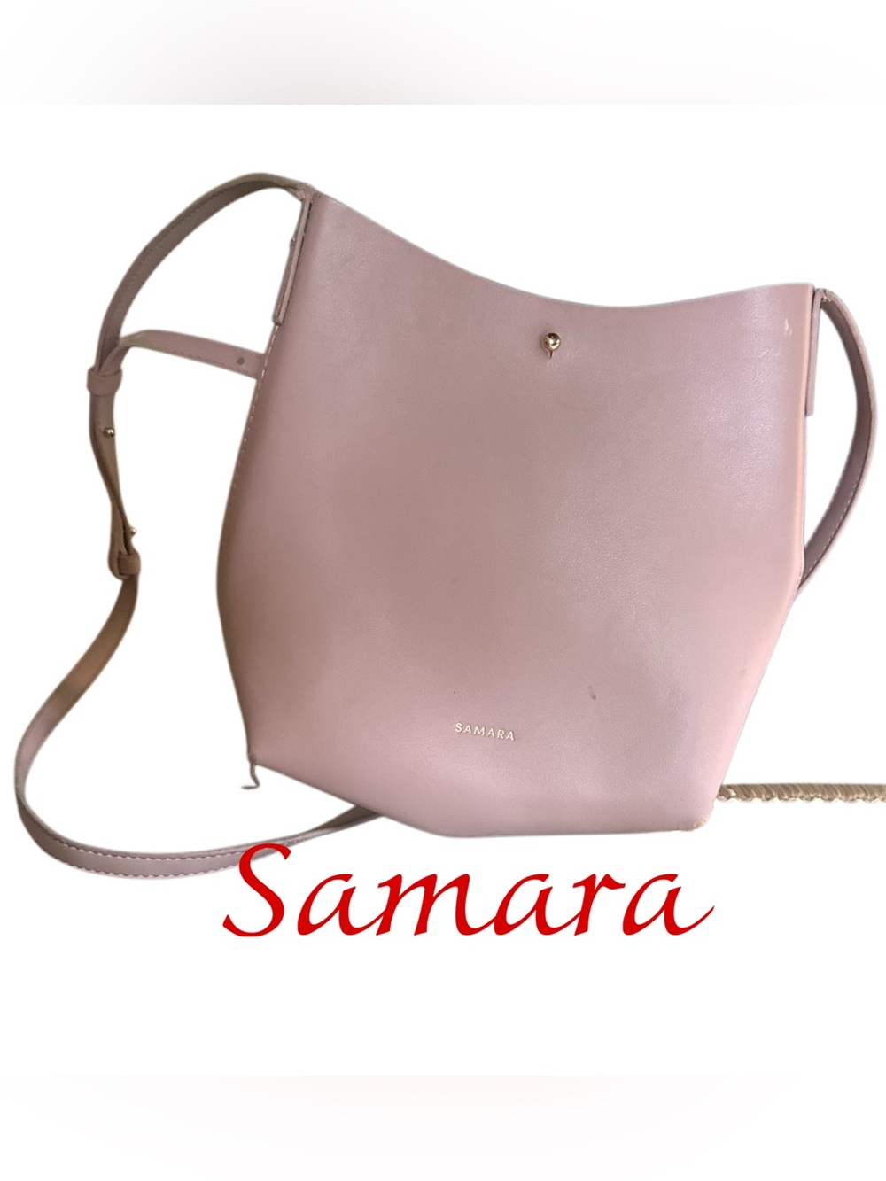 Anthropologie Samara Light Pink Leather Shoulder Bag